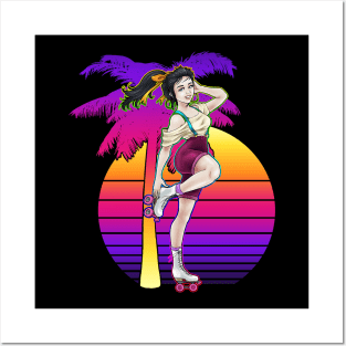 Neon Sunset Skater 2 Posters and Art